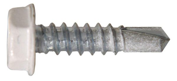 White Self-Drilling Hex Screw